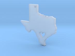 I love Texas Necklace Pendant in Clear Ultra Fine Detail Plastic