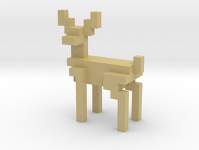8bit reindeer with sharp corners in Tan Fine Detail Plastic