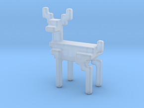 8bit reindeer with rounded corners in Clear Ultra Fine Detail Plastic