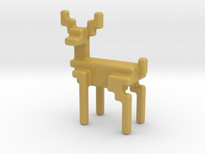 Big 8bit reindeer with rounded corners in Tan Fine Detail Plastic