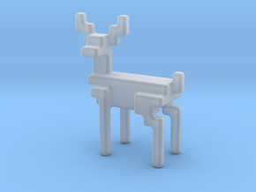 Big 8bit reindeer with rounded corners in Clear Ultra Fine Detail Plastic