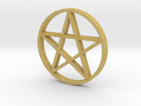 Pentagram (Pentacle) in Tan Fine Detail Plastic