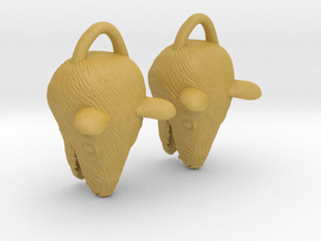 Happy Possum Pendant Earrings in Tan Fine Detail Plastic