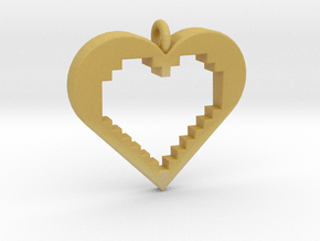 Pixel Heart in Tan Fine Detail Plastic
