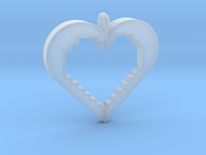 Pixel Heart in Clear Ultra Fine Detail Plastic