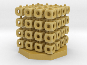 64 Board Game Piece and Stack-Cube Storage in Tan Fine Detail Plastic