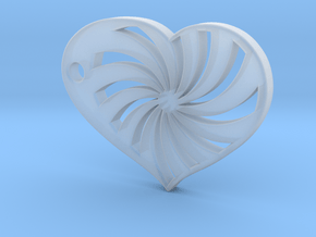 Spiral Heart in Clear Ultra Fine Detail Plastic
