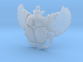 3D printed Winged Scarab in Clear Ultra Fine Detail Plastic