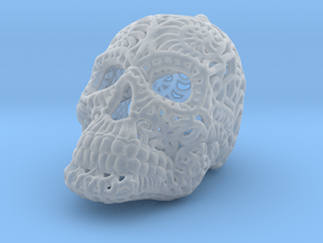 Filigree Sugar Skull Pendant 1 in Clear Ultra Fine Detail Plastic