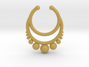 Septum dropped ring with spheres under in Tan Fine Detail Plastic