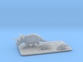 Triceratops family small in Clear Ultra Fine Detail Plastic