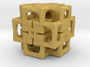 Fused Cubes smaller in Tan Fine Detail Plastic