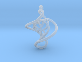 Swirl Pendant in Clear Ultra Fine Detail Plastic