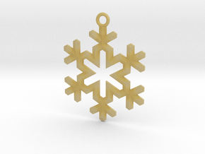 Ornament, Snowflake 004 in Tan Fine Detail Plastic