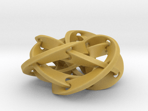 Knotted Torus Woven Together Smaller in Tan Fine Detail Plastic