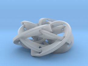 Knotted Torus Woven Together Smaller in Clear Ultra Fine Detail Plastic
