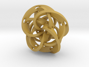 Knotted Torus Strips fused Together in Tan Fine Detail Plastic