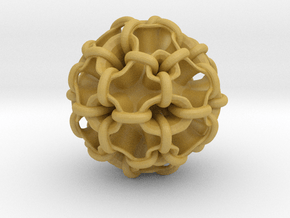 Hollow piped sphere with loops #3 Smaller in Tan Fine Detail Plastic