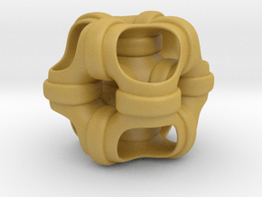 Hollowed Cube with looped pipes #1 in Tan Fine Detail Plastic