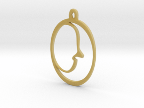 Solstice Moon Pendant in Tan Fine Detail Plastic