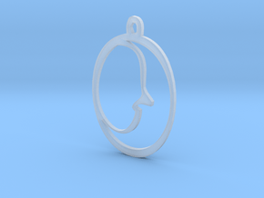 Solstice Moon Pendant in Clear Ultra Fine Detail Plastic