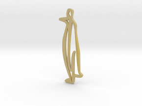 Happy Penguin Pendant in Tan Fine Detail Plastic