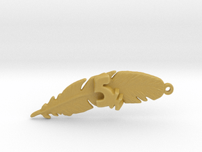 5K FEATHER RUNNERS KEYCHAIN in Tan Fine Detail Plastic