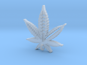 Marijuana Pendant in Clear Ultra Fine Detail Plastic
