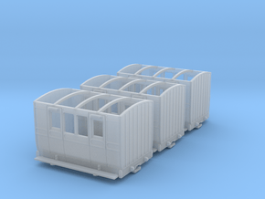 3x NWNGR 4w coach (009 scale) in Clear Ultra Fine Detail Plastic