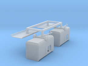2 construction trailers (1:160) in Clear Ultra Fine Detail Plastic