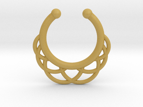 Faux Septum Ring 6 Outer Semicircles in Tan Fine Detail Plastic