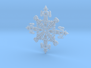 Robot Snowflake in Clear Ultra Fine Detail Plastic