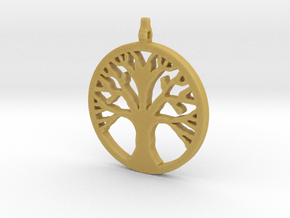 Tree Pendant in Tan Fine Detail Plastic