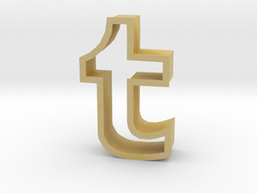 large Tumblr logo cookie cutter in Tan Fine Detail Plastic