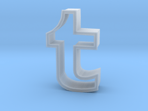 large Tumblr logo cookie cutter in Clear Ultra Fine Detail Plastic