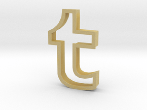 Tumblr logo cookie cutter in Tan Fine Detail Plastic