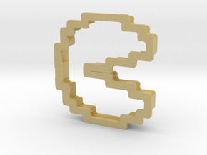 pixely pizza guy cookie cutter in Tan Fine Detail Plastic
