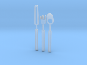 Knife Fork Spoon Set - Innovation vs. Utiltiy in Clear Ultra Fine Detail Plastic