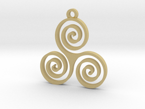 Triple Spiral (Triskele) - Sacred Geometry in Tan Fine Detail Plastic