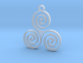 Triple Spiral (Triskele) - Sacred Geometry in Clear Ultra Fine Detail Plastic