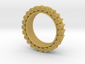 Bullet ring(size = USA 5.5) in Tan Fine Detail Plastic