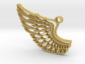 Angel Wing Pendant in Tan Fine Detail Plastic