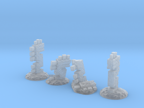 Serpent Columns (15mm high) in Clear Ultra Fine Detail Plastic