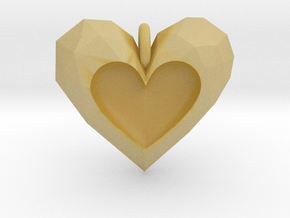 Heart Pendant V2 in Tan Fine Detail Plastic