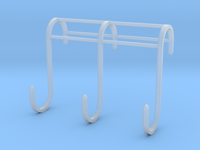 3 Hook Set for IKEA GRUNDTAL (17mm / 2.5mm) in Clear Ultra Fine Detail Plastic