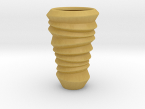 Designer Cup Vase  in Tan Fine Detail Plastic