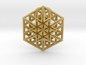 Triangular Hexagon Pendant in Tan Fine Detail Plastic