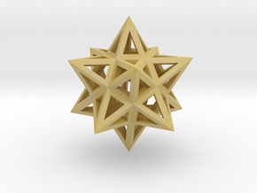 Small Stellated Dodecahedron 0.3 (inch) in Tan Fine Detail Plastic
