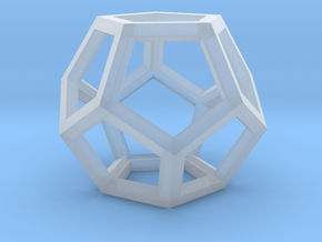 Dodecahedron Wire Frame - 0.3" side in Clear Ultra Fine Detail Plastic