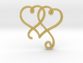 Linked Swirly Hearts (~2mm depth) in Tan Fine Detail Plastic